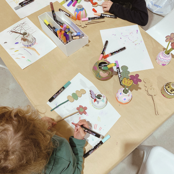 Kids School Holiday Posy Painting Workshop